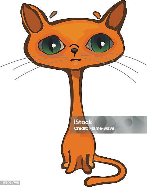 Single Sad Cat Stock Illustration - Download Image Now - Animal, Animal Body Part, Animal Eye