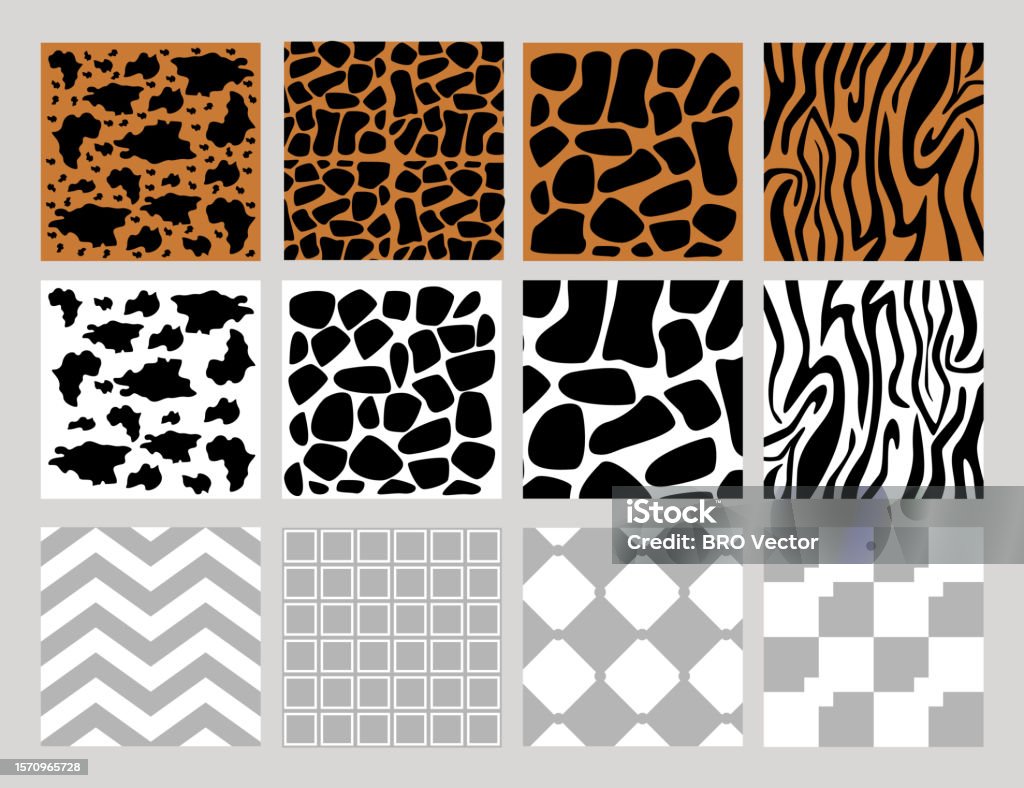 Patterns For Furniture Or Interior Vector Illustrations Set Stock ...