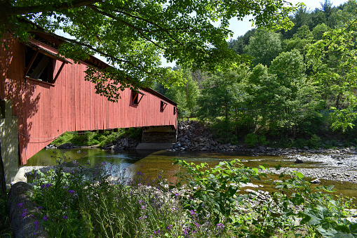 Forksville Covered Bridge over Loyalsock Creek in Forksville, Pennsylvania