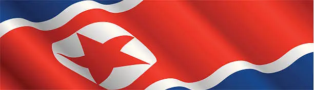 Vector illustration of Flag of North Korea