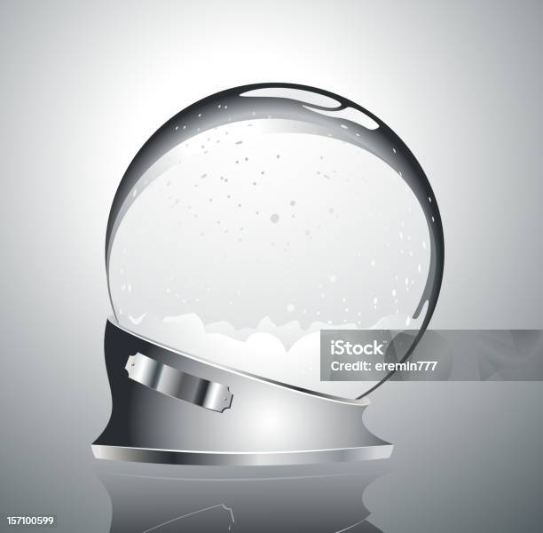 Glas Ball Mit Schnee Im Stock Vektor Art und mehr Bilder von Blase - Physikalischer Zustand - Blase - Physikalischer Zustand, Glas, Glänzend