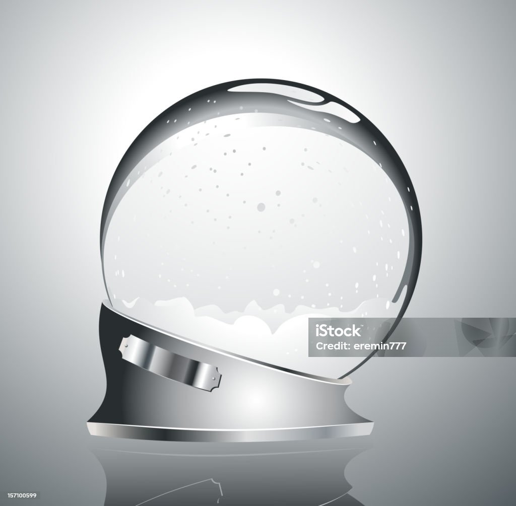Bola de cristal con nieve en - arte vectorial de Acero libre de derechos