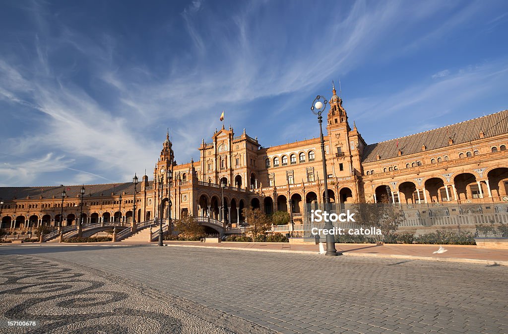 Красивые Plaza de Espana) в Севилья - Стоковые фото Андалусия роялти-фри