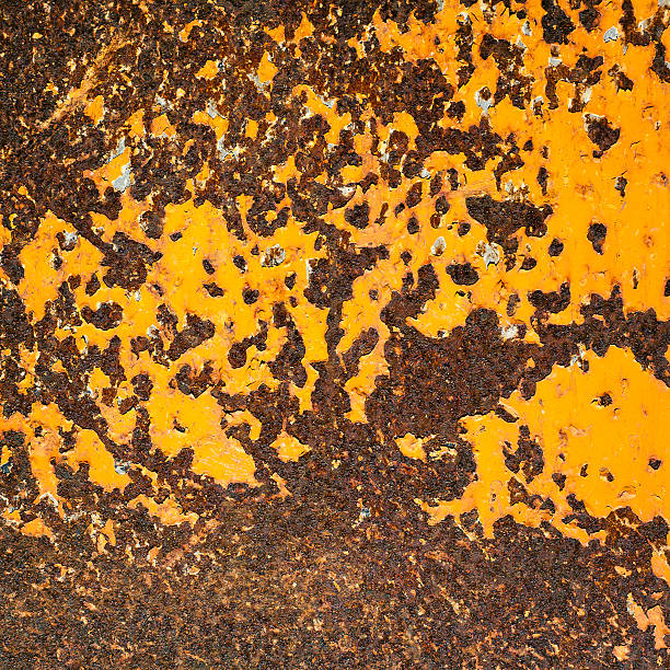 alte rostige metall textur - metal rust fungus paint cracked stock-fotos und bilder