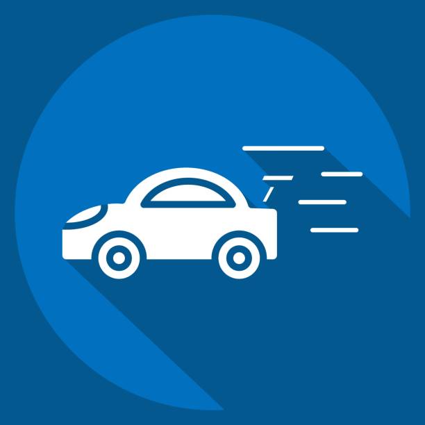 istock Icon Race Car. related to Racing symbol. long shadow style. simple design editable. simple illustration 1571034455