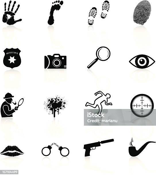 Detective Icons Black Series Stock Illustration - Download Image Now - Sherlock Holmes, Icon Symbol, Detective