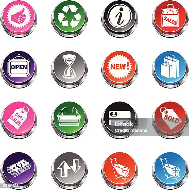 Shopping Und Verkauf Symbol 3dpush Button Series Stock Vektor Art und mehr Bilder von Ausverkauf