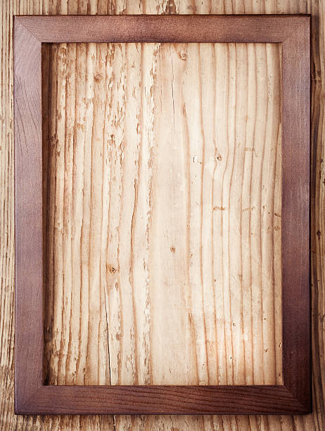 istock Old wooden frame on wood background 157104942