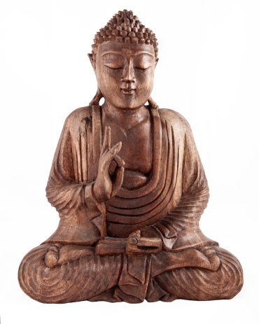 A serene statue of Buddha