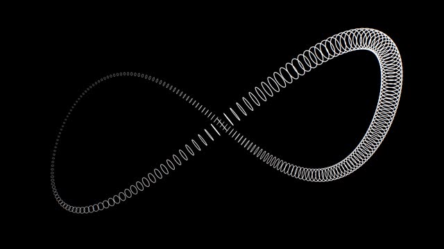 Black And White Optical Illusion Infinity Symbol Shape Twists Moving - 4K Seamless VJ Loop Motion Background Animation