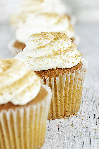istock Pumpkin Spice Cupcake with Cream Cheese Icing 157105939