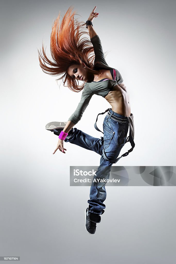 the dancer young beautiful dancer posing on a studio background Activity Stock Photo