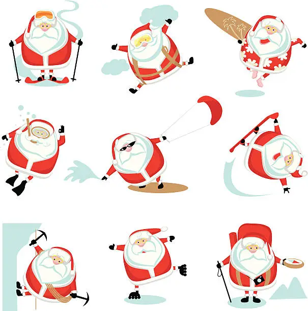 Vector illustration of Extreme Santa