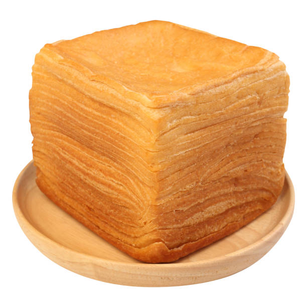 Thousand layer toast on wooden dish