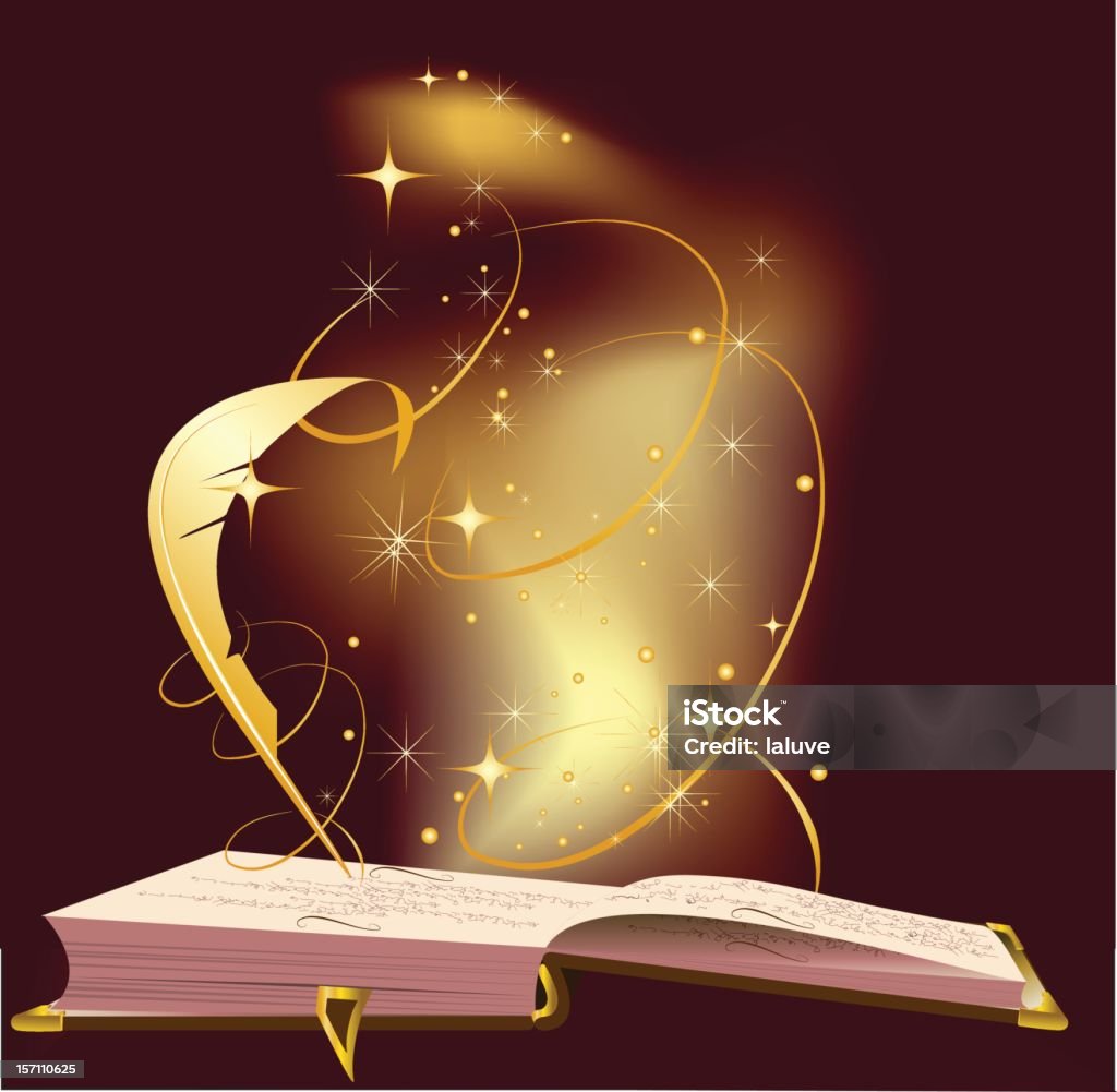 Magic libro - arte vettoriale royalty-free di A forma di stella