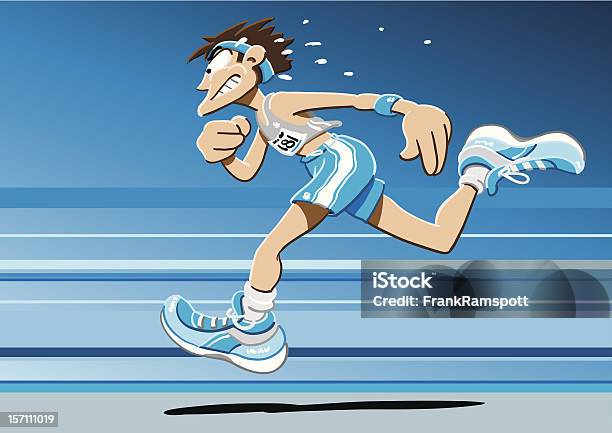 Corredor Homem - Arte vetorial de stock e mais imagens de 100 Metros - 100 Metros, Adulto, Atletismo