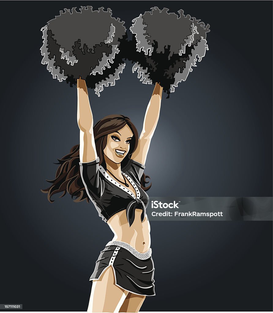 Cheerleader Schwarz - Lizenzfrei Cheerleader Vektorgrafik