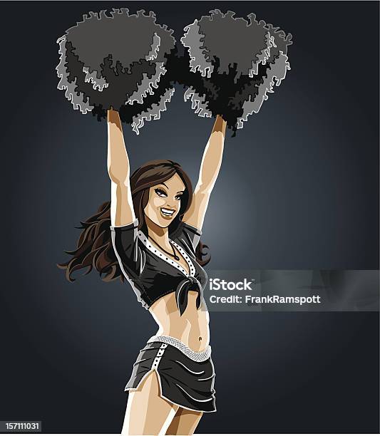 Cheerleader Schwarz Stock Vektor Art und mehr Bilder von Cheerleader - Cheerleader, Sinnlichkeit, Fan
