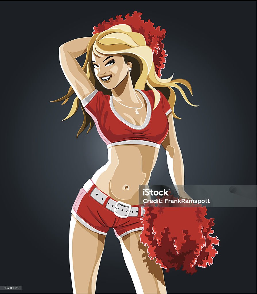 Cheerleaderka Red - Grafika wektorowa royalty-free (Cheerleaderka)
