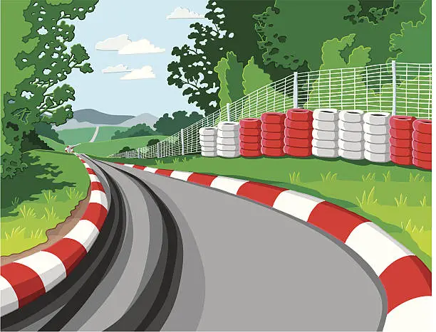 Vector illustration of Car Racetrack