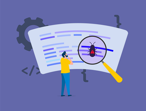 Software Bug Concept Optimize And Debug Code Mobile App Qa Software Dev ...