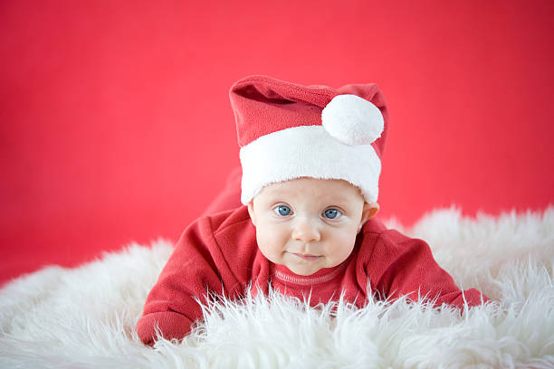 little baby Santa stock photo