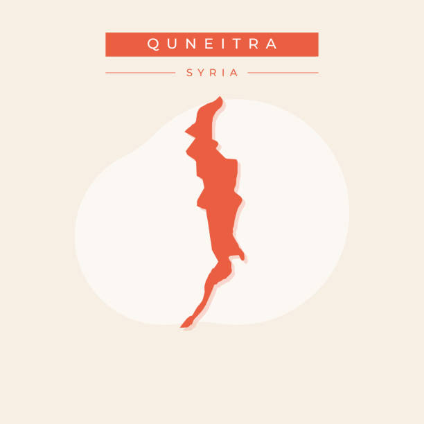 wektor wektorowy mapy quneitra syria - qunaitira stock illustrations