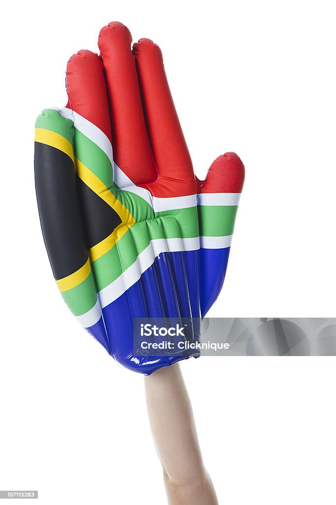 Mano Bandiera del Sud Africa - Foto stock royalty-free di Bandiera del Sud Africa