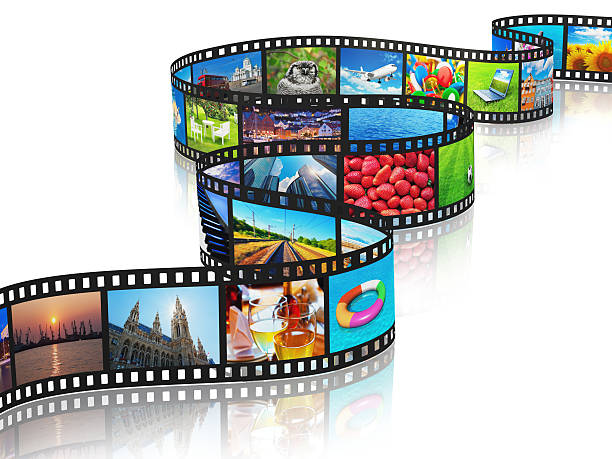 istock Film strip with assorted colorful images 157114170