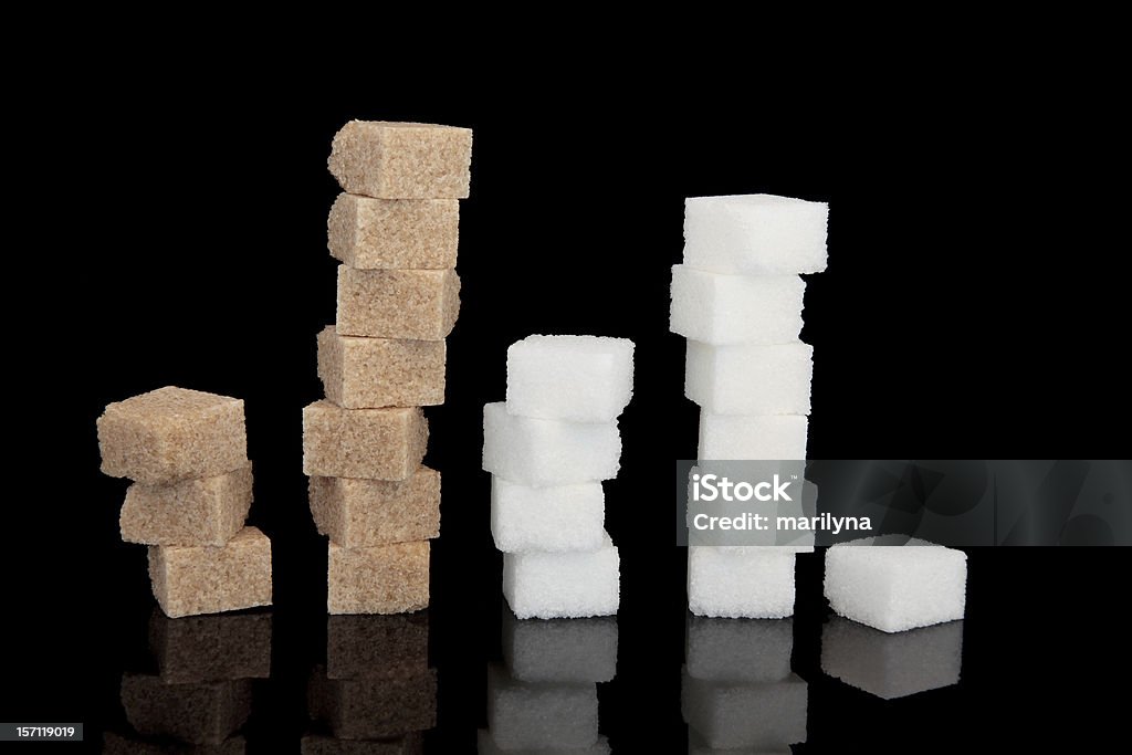 브라운, 화이트 설탕 - 로열티 프리 각설탕 스톡 사진