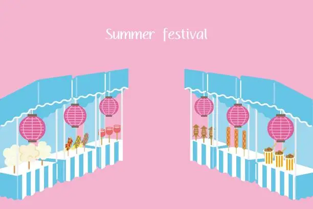 Vector illustration of Pop summer festival background illustration (pink)