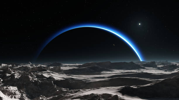 istock Dark side of Pluto, view from the moon Charon 1571235105