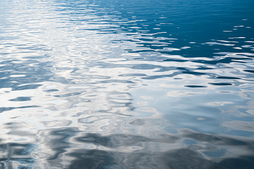 Detail of reflection on water surface background. Liquid and abstract.
