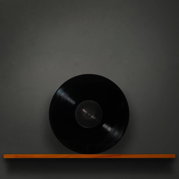 High Angle View Of Record On White Background