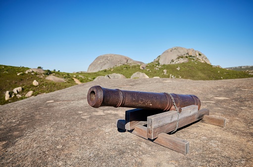 A historic alarm canon at the Paarl Rocks Paarl in South Africa