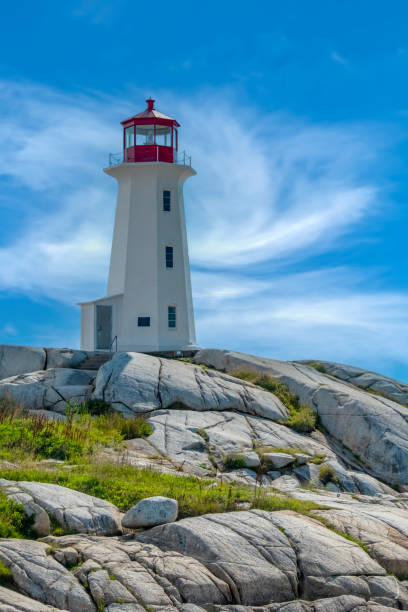 istock Peggy's Cove Lighthouse Under A Blue Summer Sky, Nova Scotia, Canada 1571351748
