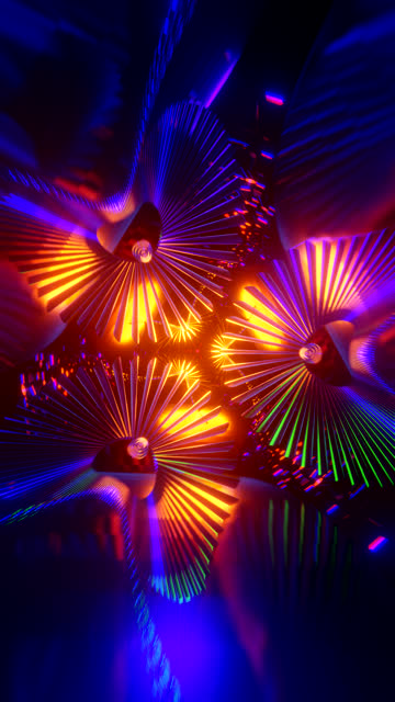 Energetic visuals of a dynamic neon disco backdrop in a seamless VJ loop.