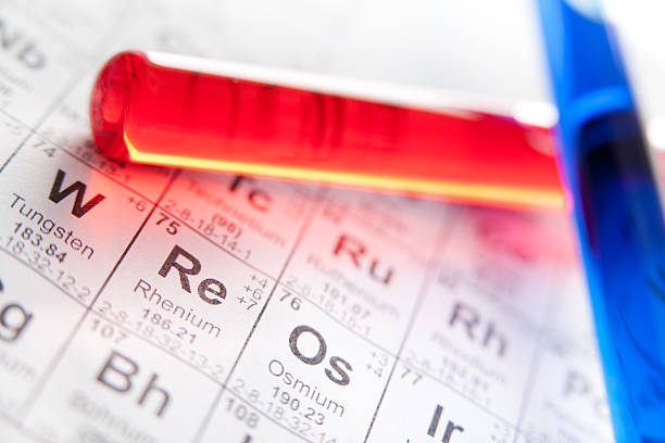 istock Two laboratory test tubes on the periodic table 157144270