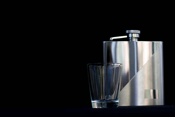 istock Hip Flask and Shot Glass 157145392