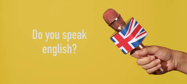 istock microphone and question do you speak english, banner 1571455233