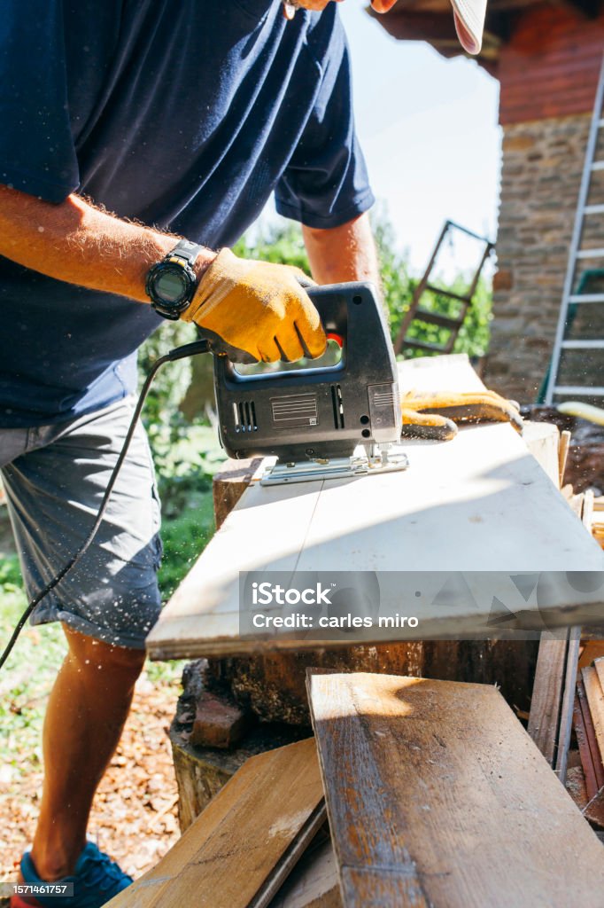 Cutter Carpenter Roper Crop Carpenter Using Wood Cutter Machine During Work Stock Photo ...