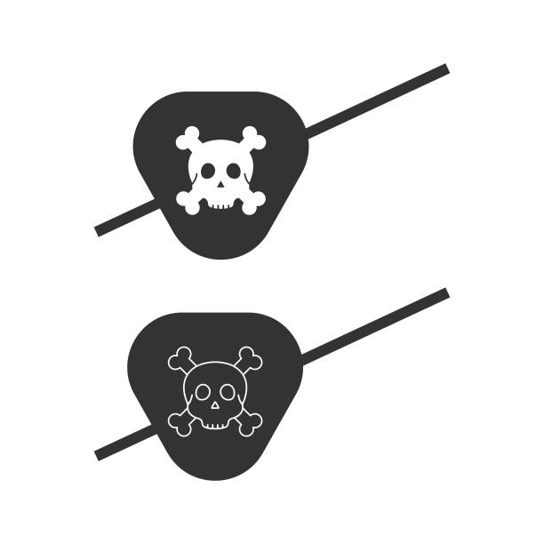 Pirate Eye Patch Icon Vector Design. Pirate Eye Patch Icon Vector Design. costume eye patch stock illustrations