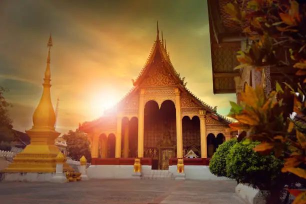 Wat Sensoukharam one of most popular traveling destination in luangprabang, luang prabang is one of world heritage site of unesco in northern of lao