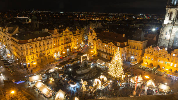 istock Old Town Square seen from above. Christmas in Prague 1571543723