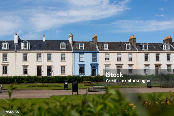 Traditional Gothic Houses At Street Of Ayrshire Glasgow Scotland England Uk Stock Photo - Download Image Now