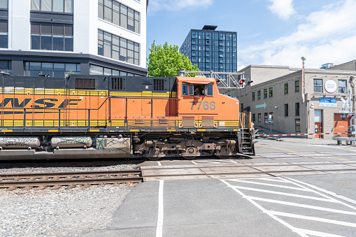 MTA Corona Maintenance Shop, Flushing, Queens, New York, NY, USA - July 2 2022: A dozen subway trains parked in the open at the depot area