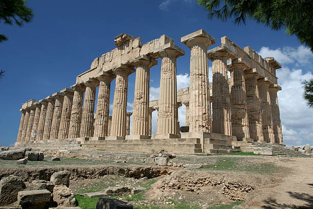 Ruins of a temple in Agrigento, Sicily, Italy