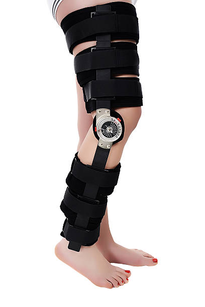 istock Woman wearing a leg brace 157162854