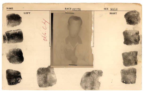 jail card - mugshot stockfoto's en -beelden