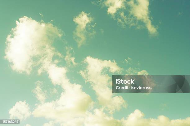 Conjunto De Nubes Foto de stock y más banco de imágenes de Amarillo - Color - Amarillo - Color, Azul, Blanco - Color